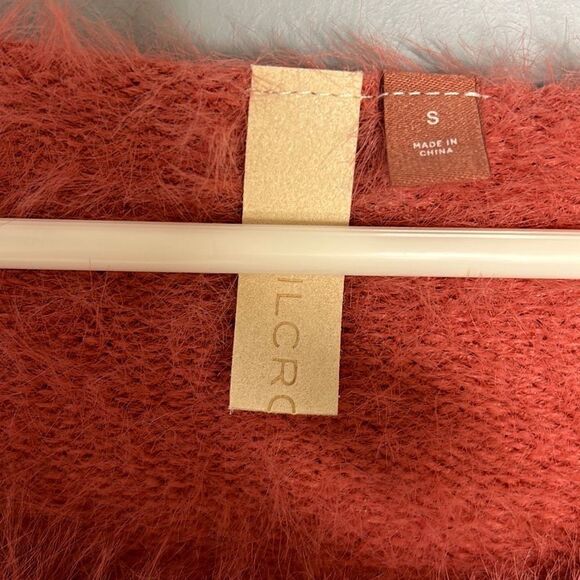 Pilcro Anthropologie Eyelash Sweater Small Pink Fuzzy Scoop neck Cropped Sweater - Picture 2 of 5